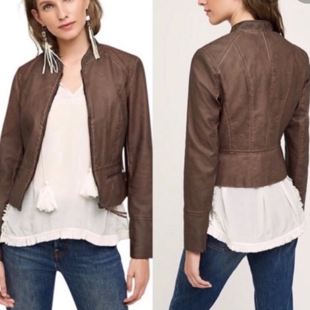Anthropologie Hei Hei Dara Vegan Leather Jacket